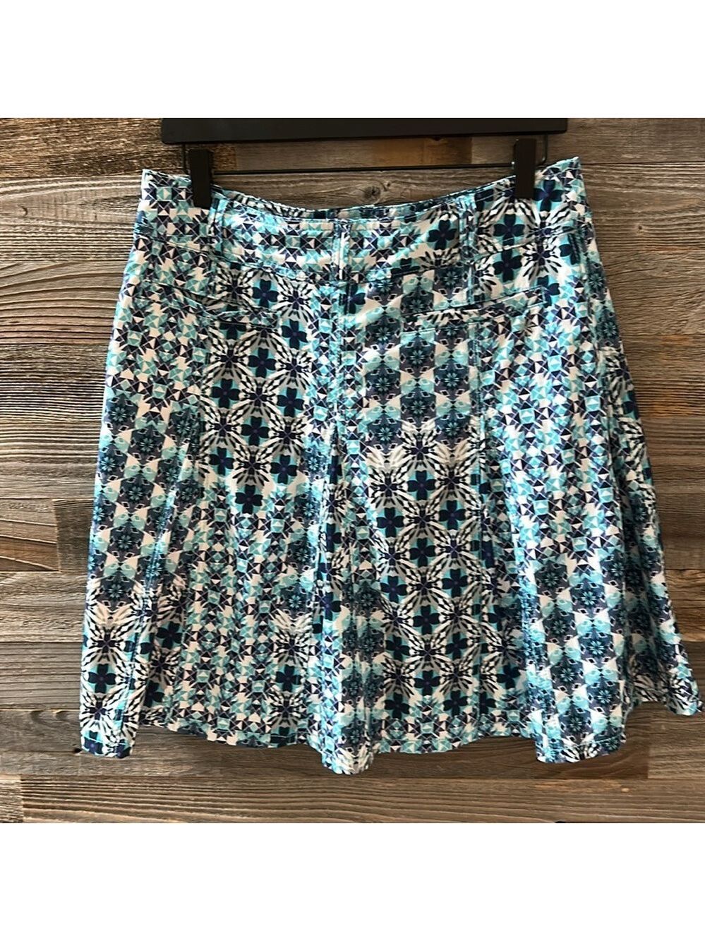 Athleta Blue and White and Purple Mixed Geometric Print Athletic Golf Skort 8 - Picture 4 of 9